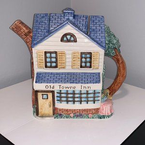 Vintage Fitz & Floyd Omnibus old towne inn teepot